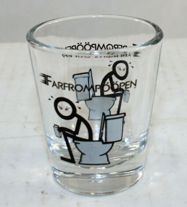 Far From It Shot Glasses Farfrompoopen Joke Funny Birthday Present