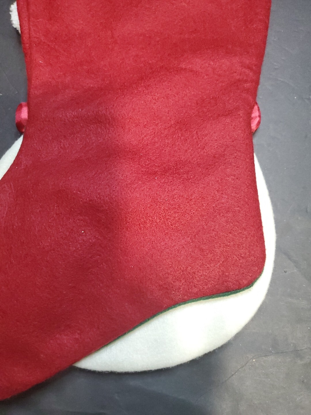 CHRISTMAS EVE 3D SANTA FELTED WOOL PINE CONE MITTEN CHRISTMAS STOCKING 17.5"