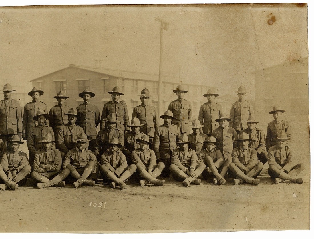 Buffalo Soldiers 1917 African American Black Regiment 367th Panoramic Photo Army