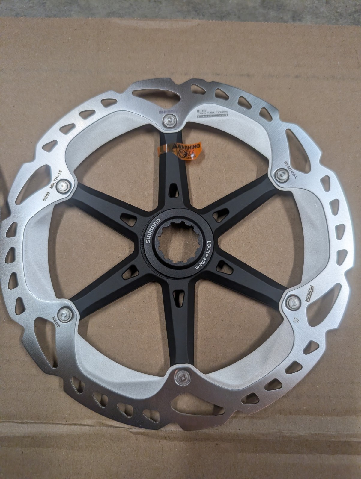 (2x) Pair Shimano RT- MT800 - L - 203mm & 180mmDisc Brake Rotor - Centerlock