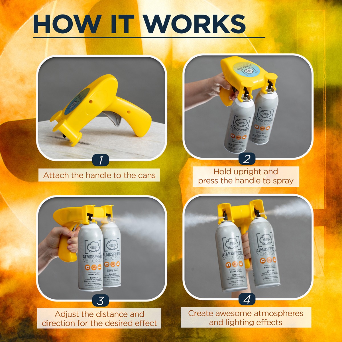 Atmosphere Aerosol 8oz Haze/Fog Spray for Photographers and Filmmakers, 2-Pack,