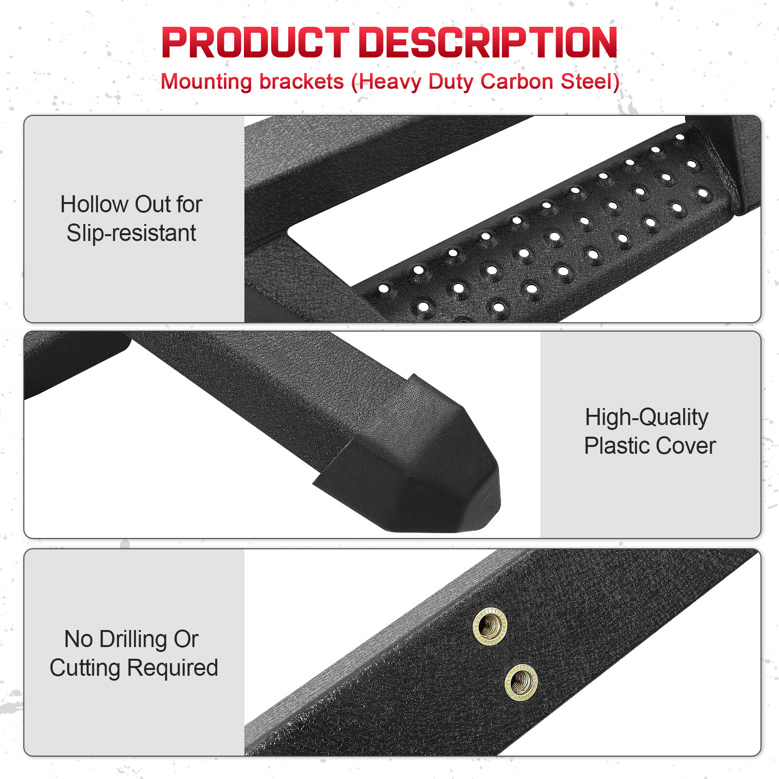 For 05-24 Nissan Frontier Crew Cab 3" Running Boards Step Board Drop Step BCKA