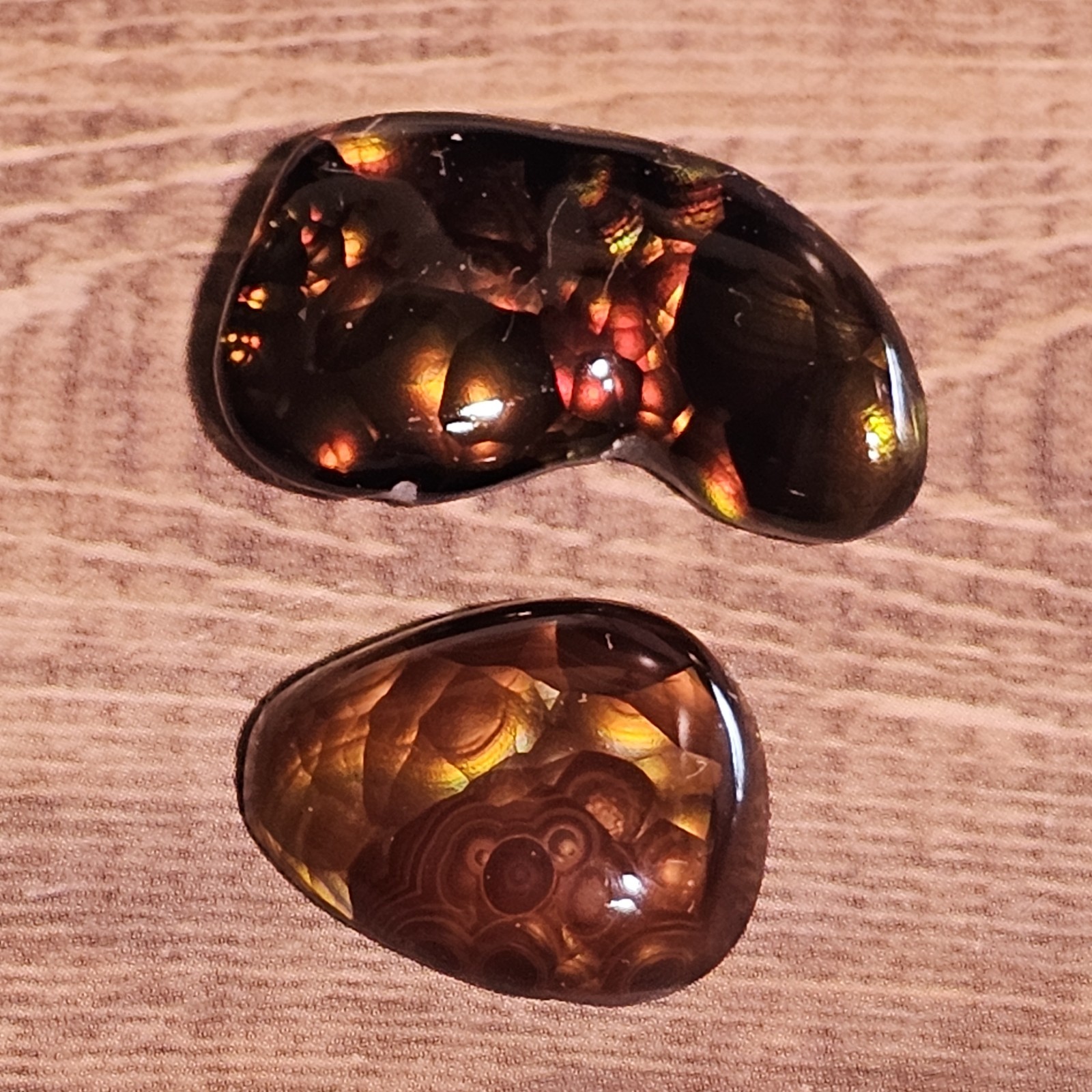 Fire Agate Pair With Wild Colors and Stunning Pattetns 25 CT Combined