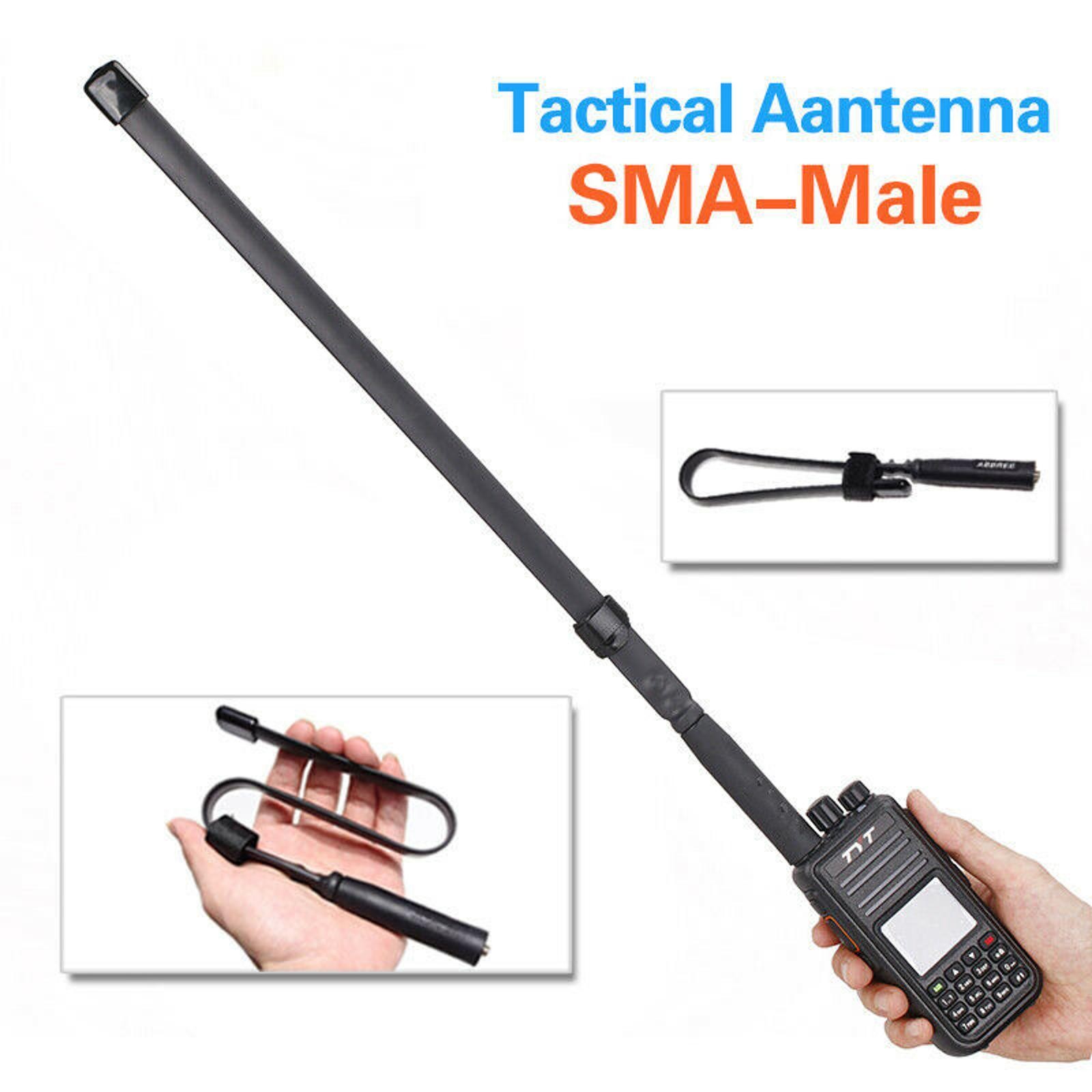 18.89" Tactical Antenna Dual Band VHF/UHF SMA-Male For Two Way Radio TYT YAESU