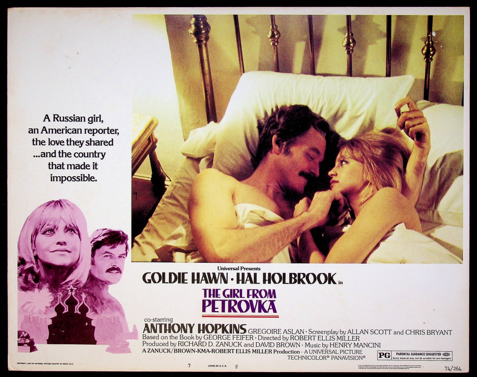 Girl from Petrovka 1974 Original Lobby Card #7 Comedy Romance Movie Goldie Hawn
