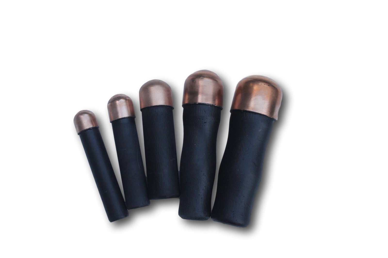 5 Piece Lead Filled Bopper Set - Copper Billets, Flint knapping tools, arrowhead