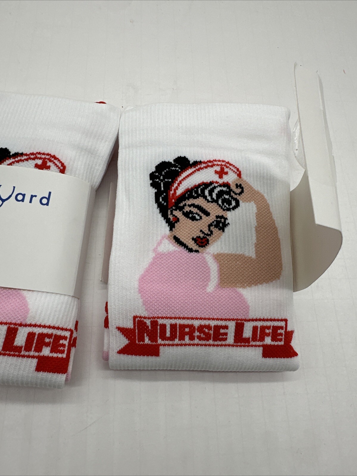 (2 Pack) Nurse Yard Compression Socks L/XL Nurse Adorable
