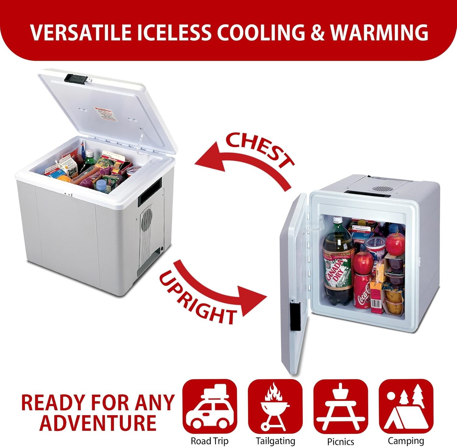 12V Iceless Cooler &Warmer Portable 29qt Electric Cooler Hard Sided Mini Fridge