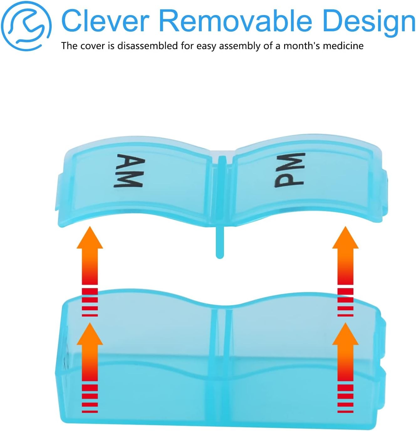 Monthly Pill Organizer 2 Times a Day, 30 Days Pill Box AM PM, 4 Week Pill Cases