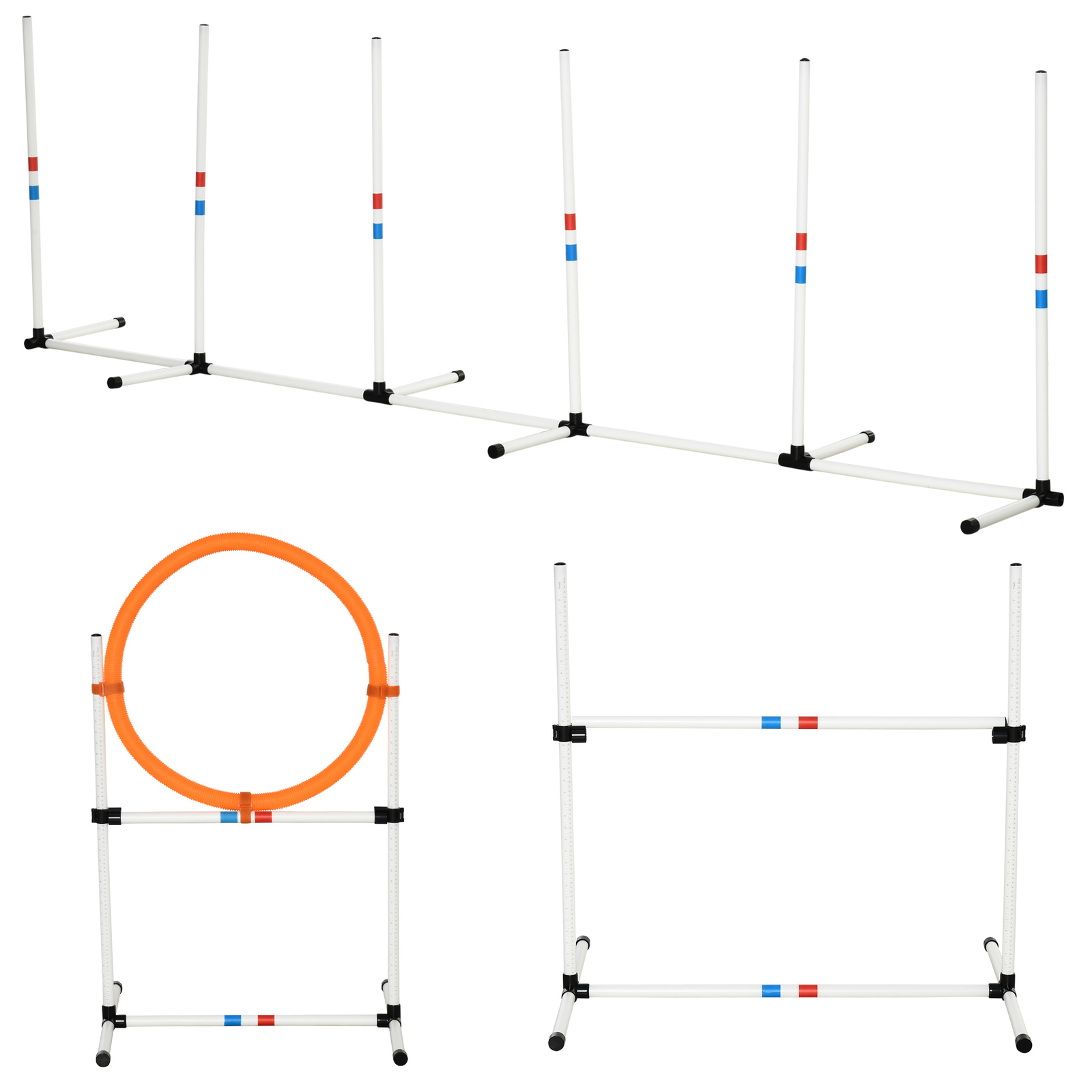 Outdoor 3 Piece Dog Pet Agility Training Equipment Backyard Starter Course Set