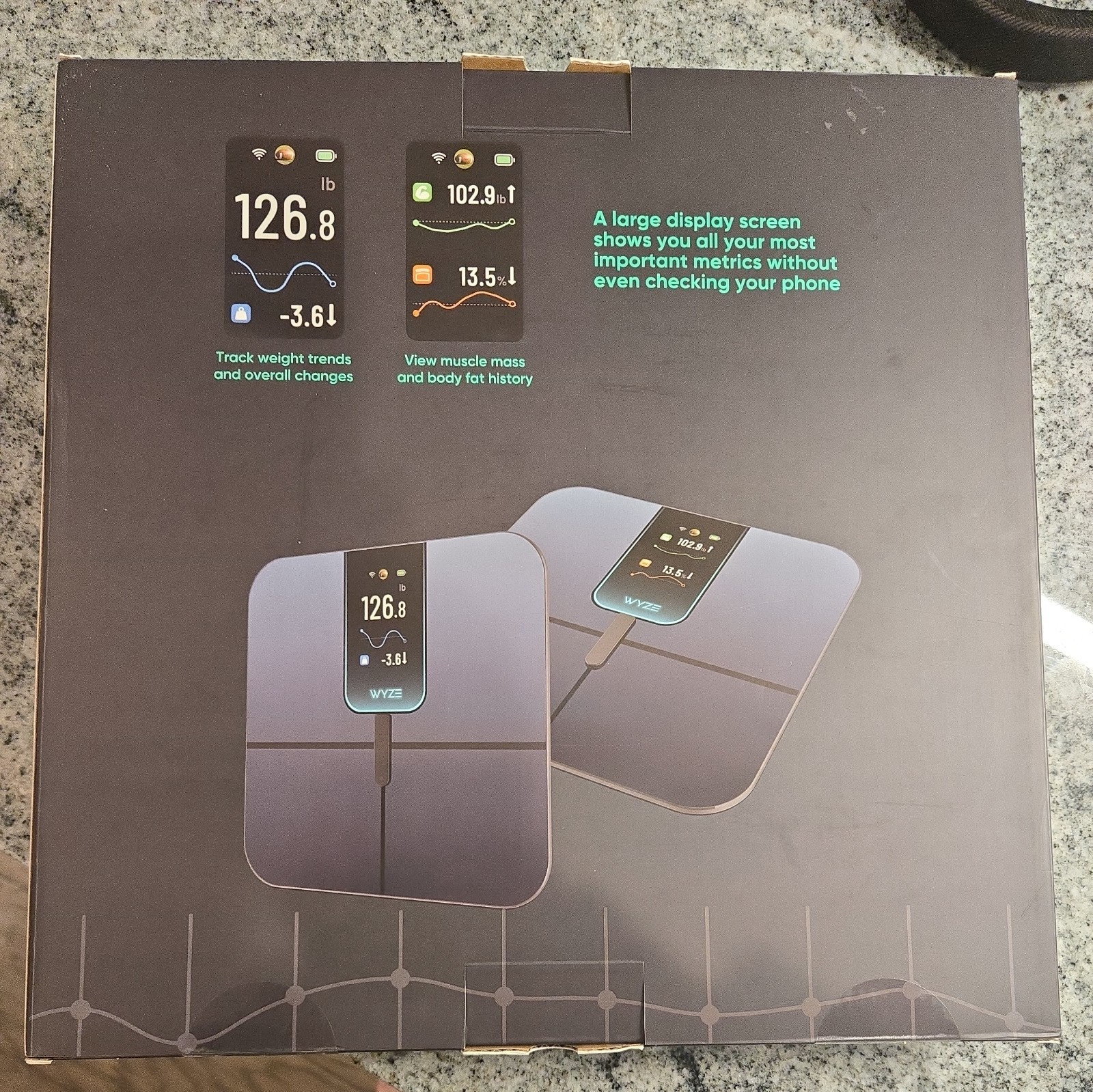 Wyze Scale Ultra Smart Scale - Black, 4.3" Color Display, Wi-Fi + Bluetooth/ New