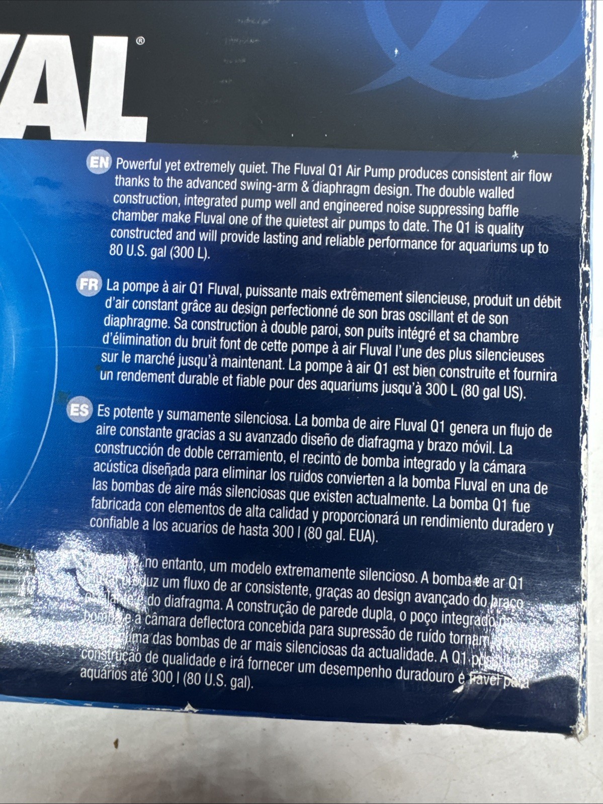 Hagen Fluval Q2 50-160 US Gal Adjustable Flow Control Air Pump - Working