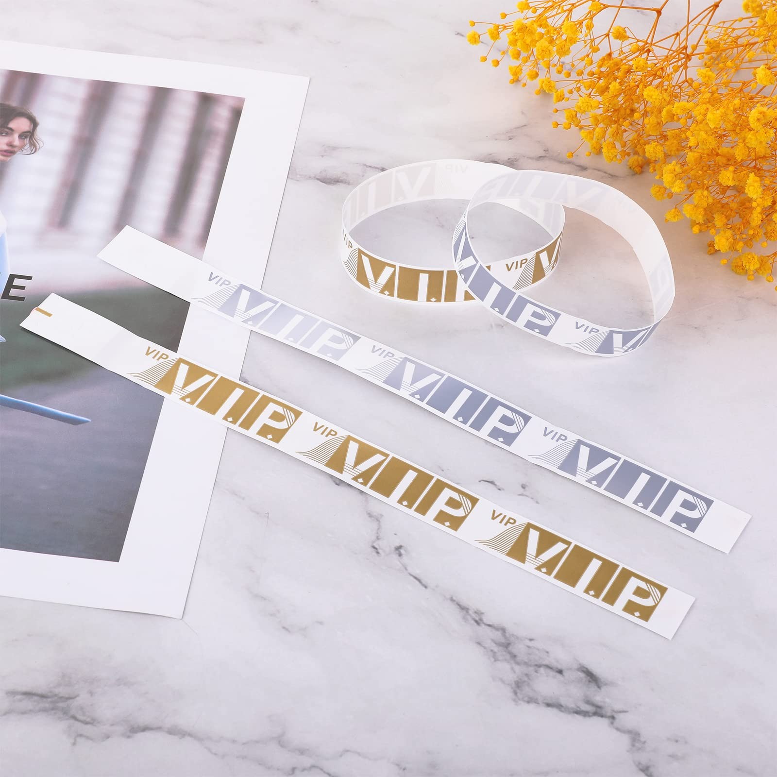 200 Pcs VIP Wristbands Waterproof Paper Bracelets for Events Party