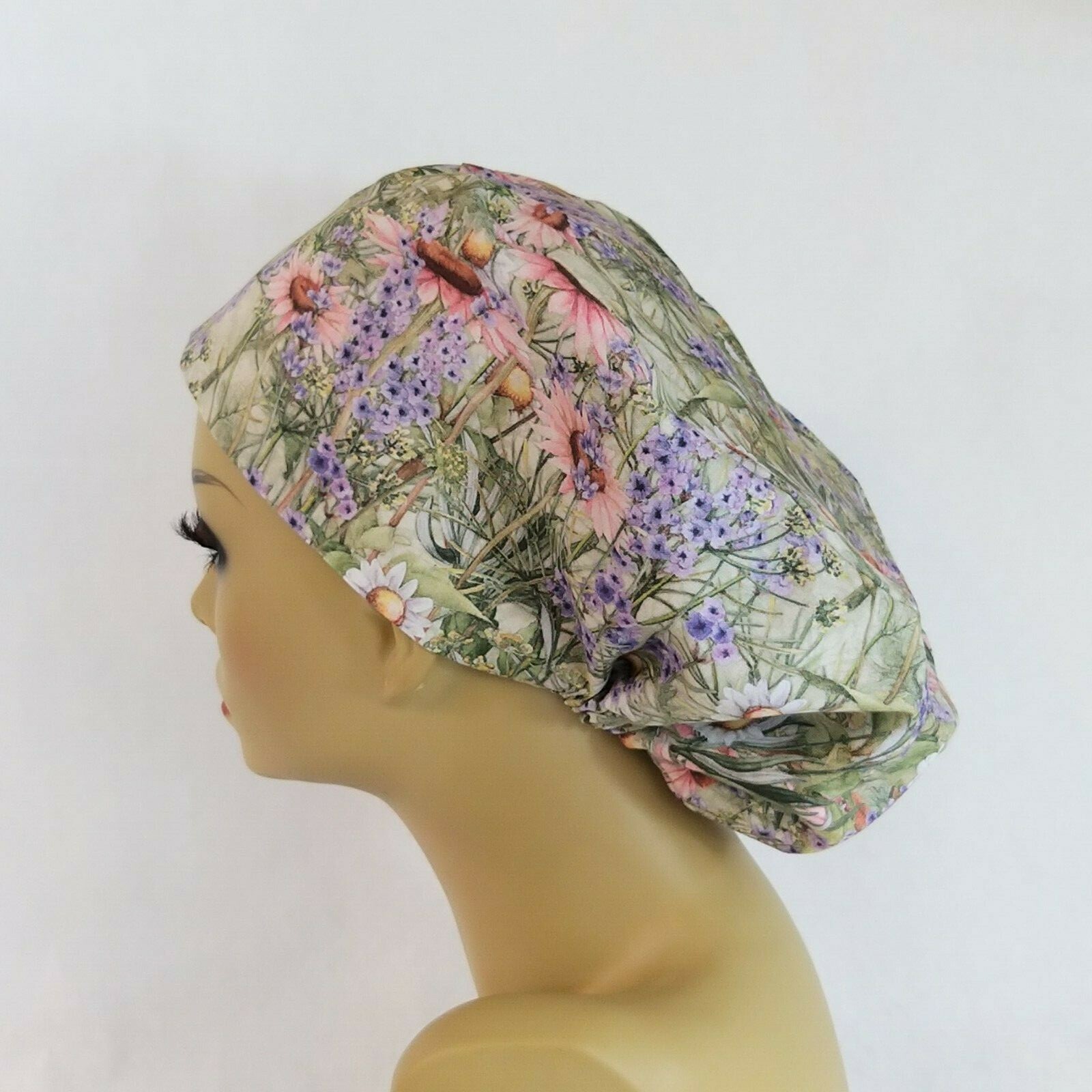 Wild Flowers Women Scrub Hat Surgical Cap Nurses Hat Medical USA Made