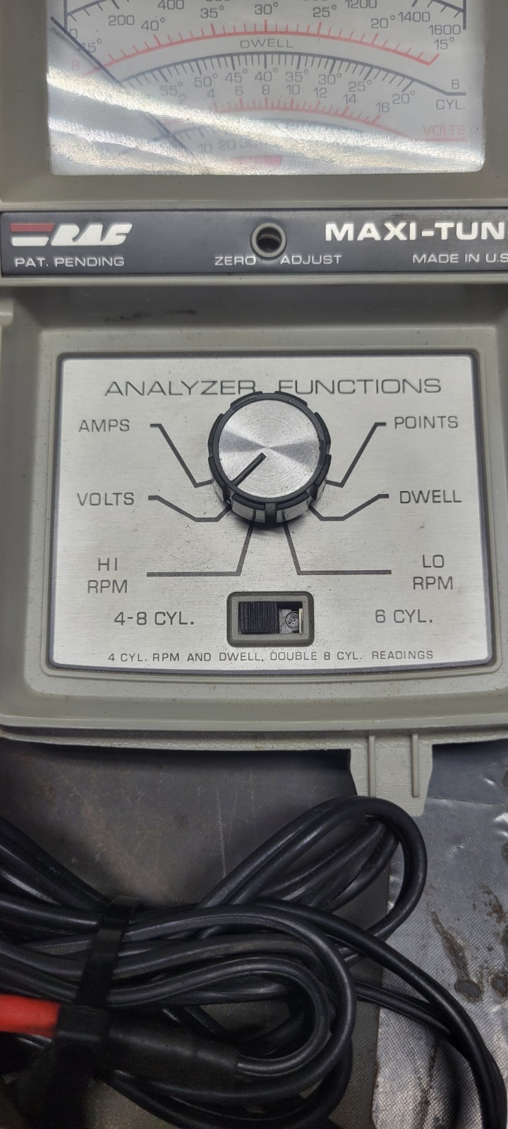 Vtg RAC MAXI-TUNE 4-8 CYL Engine IGNITION ANALYZER Dwell VOLT POINTS RPM