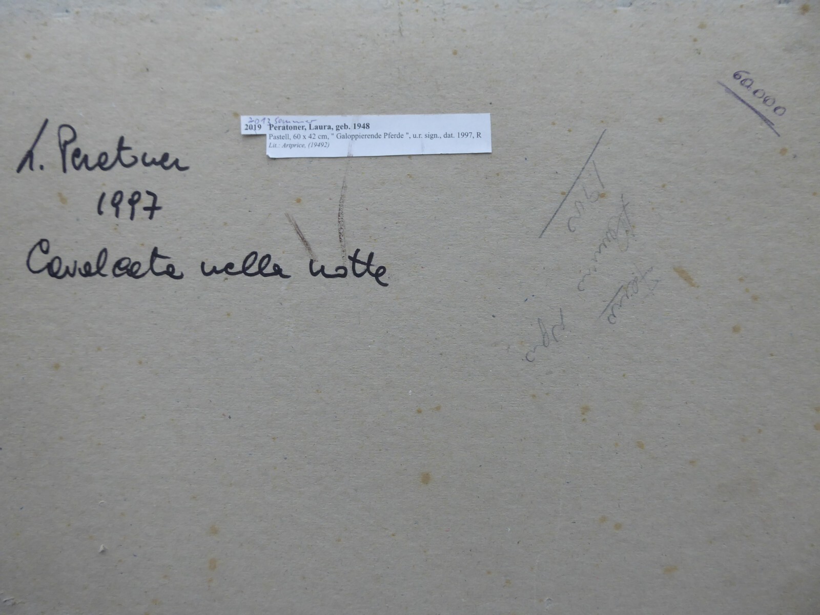 Laura Peratoner Pastel Horses Italy Switzerland Original #104