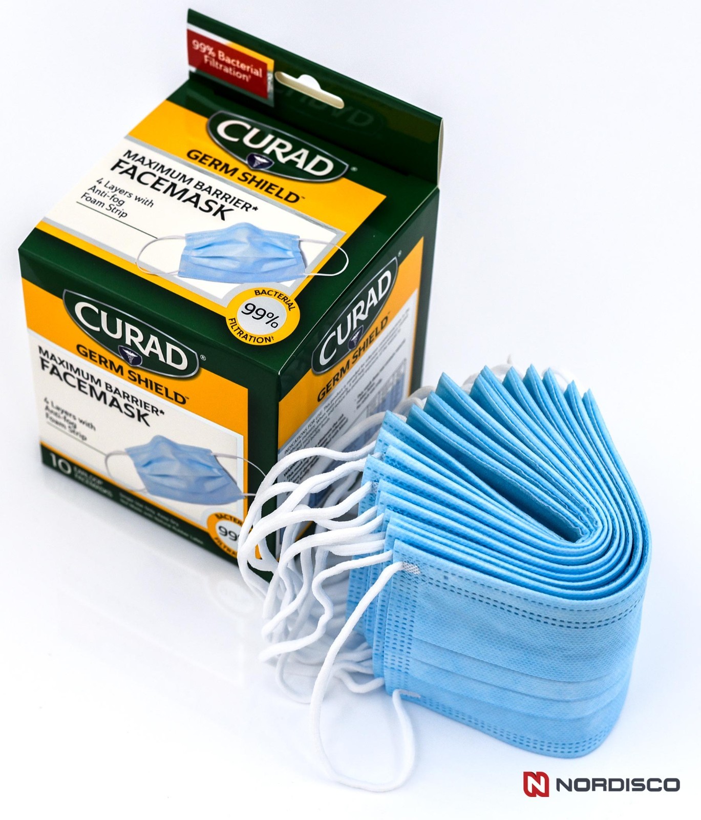 Curad CUR812SV1 Germ Shield Maximum Barrier Facemask, Box of 10