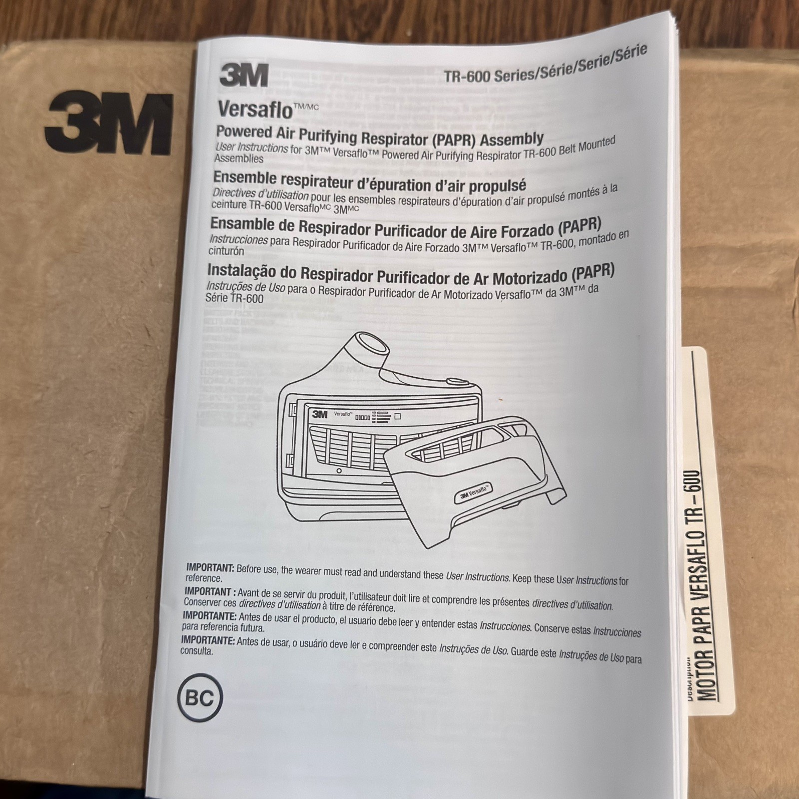 3M Versaflo Unit TR-602N Blower For TR600 Series +Filter+ Hose Read Description