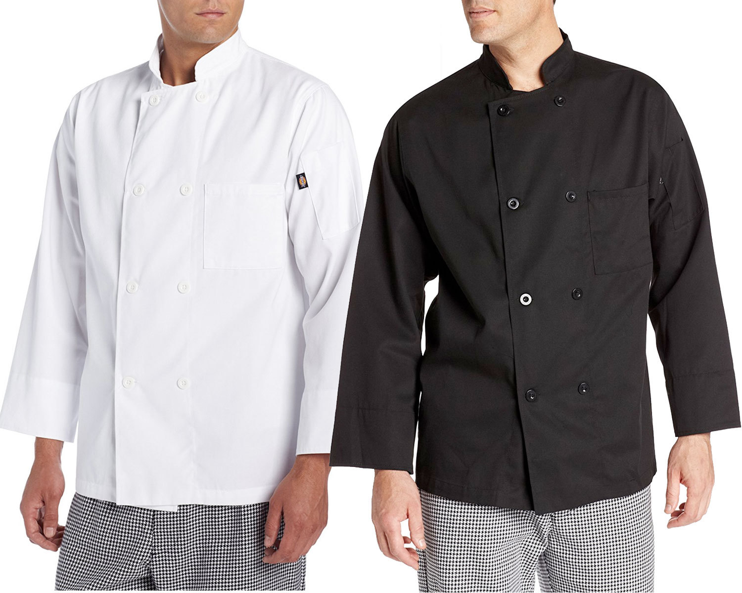 Dickies DC118 Men's Basic 8-Button Chef Coat Jacket, New