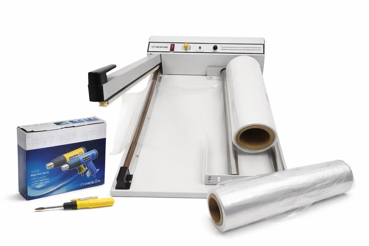 24" Shrink Wrap Machine I-Bar Heat Sealer System w/1800W Heat Gun and Film