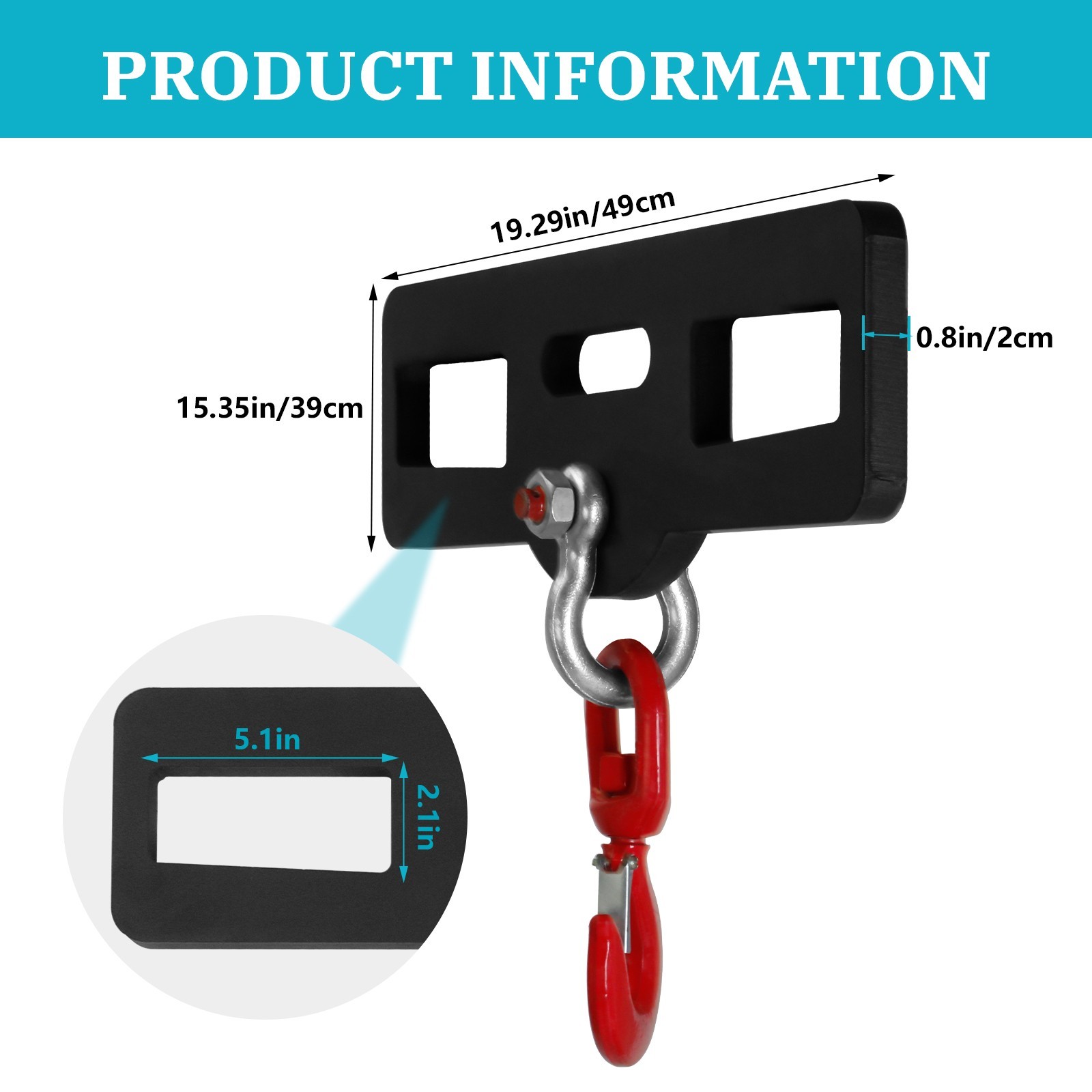 Forklift Lifting Hook,Load 6600lbs Forklift Lifting Hoist Attachment