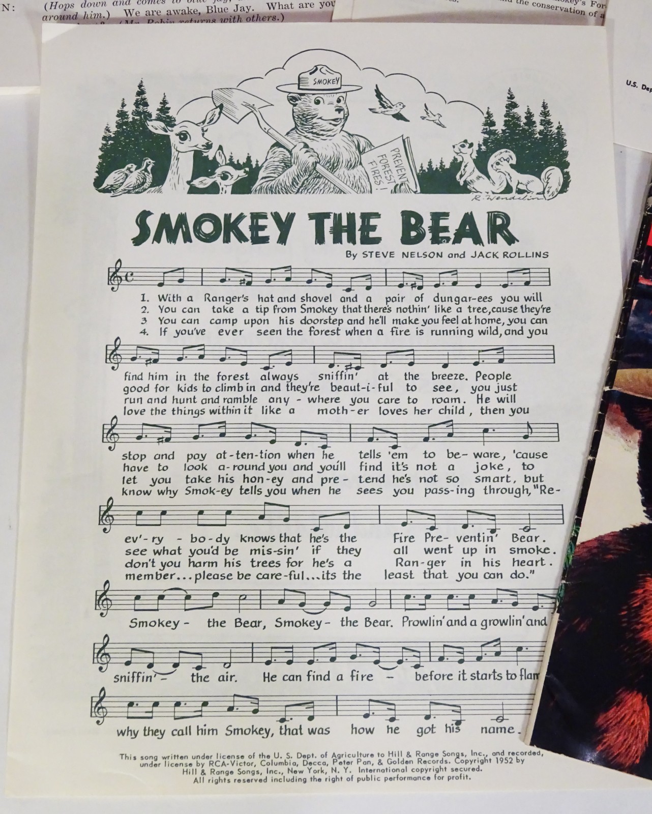 Vintage 1971 SMOKEY BEAR-Teacher's FOREST FIRE Prevention & Conservation Kit
