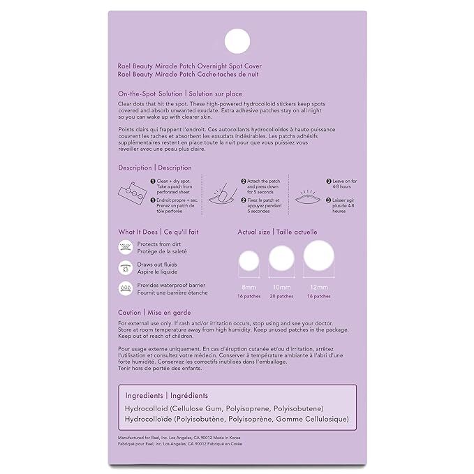 Rael Hydrocolloid Pimple Patches, Acne Patch Overnight Spot Cover (52 Count)