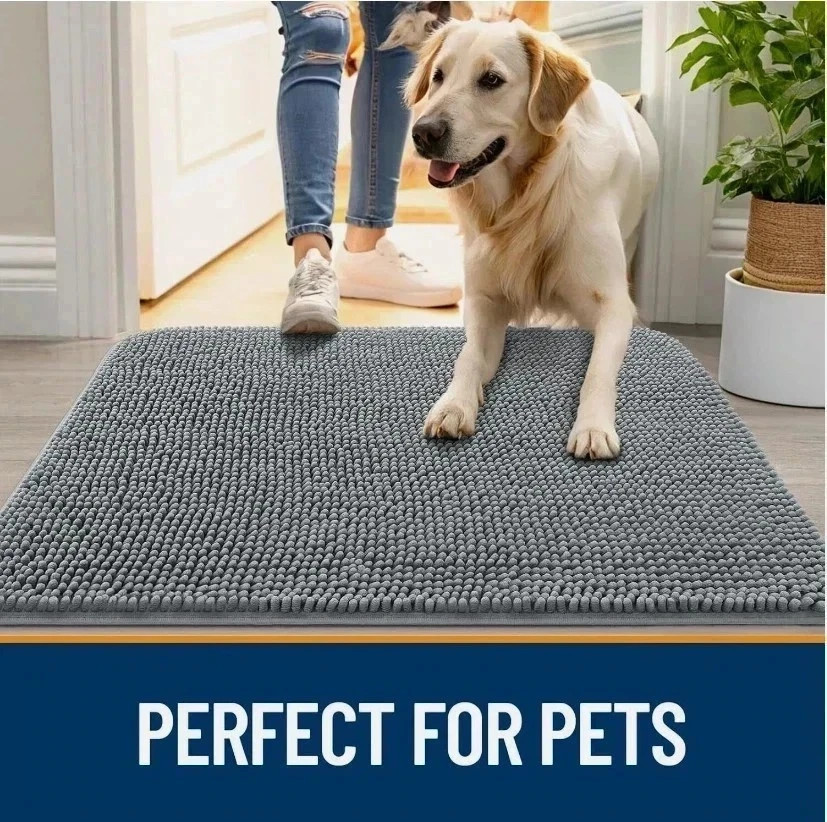 Dog Door Mat for Muddy Paws 30X50 Absorbs Moisture and Dirt Absorbent Non-Slip**