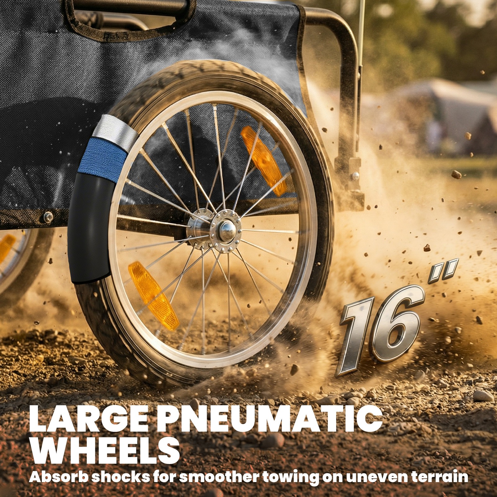 Soozier Bike Cargo Trailer with Quick Release 16" Wheels, Gray