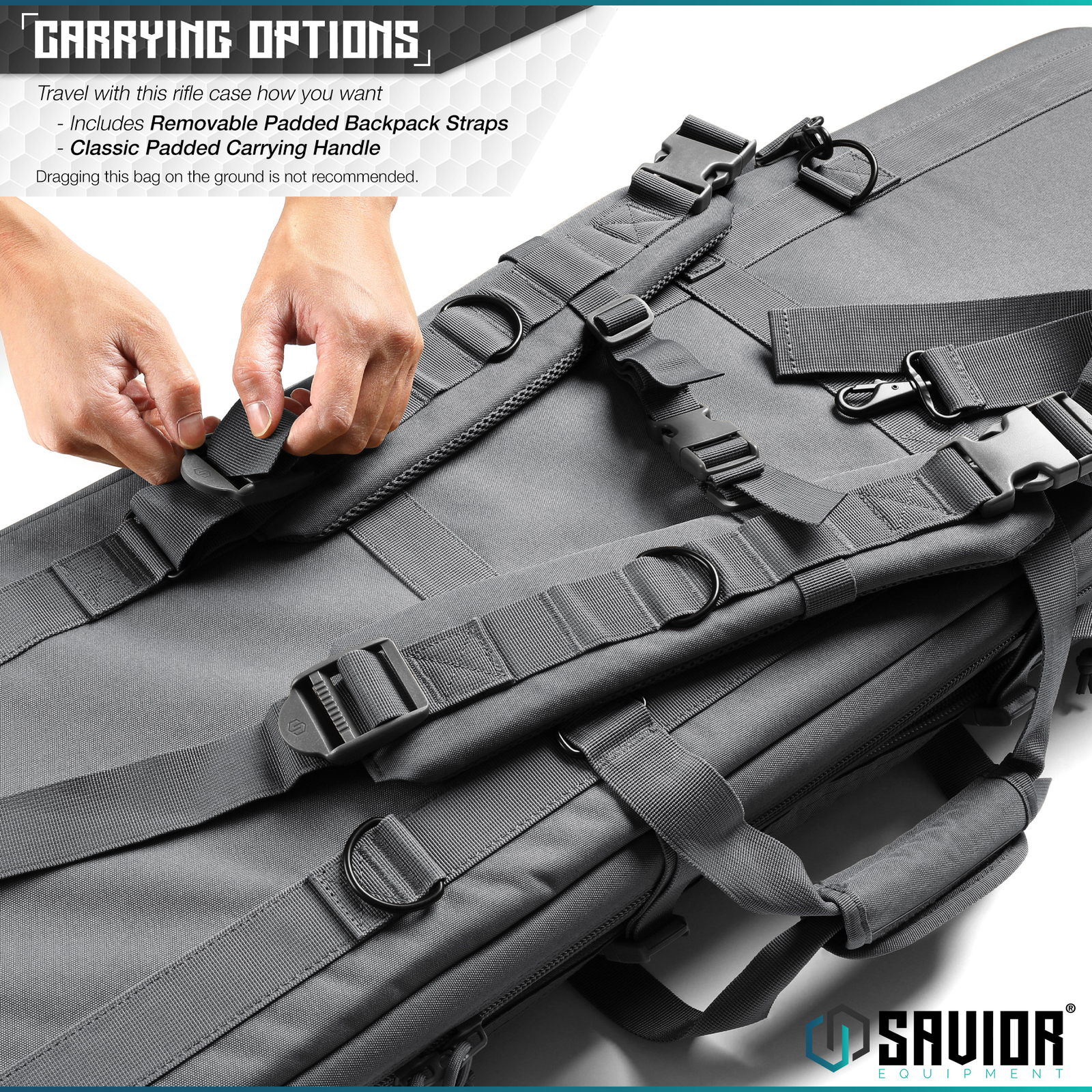 [Savior Equipment] 36" - 55" Double Carbine Rifle Long Gun Padded Case Range Bag