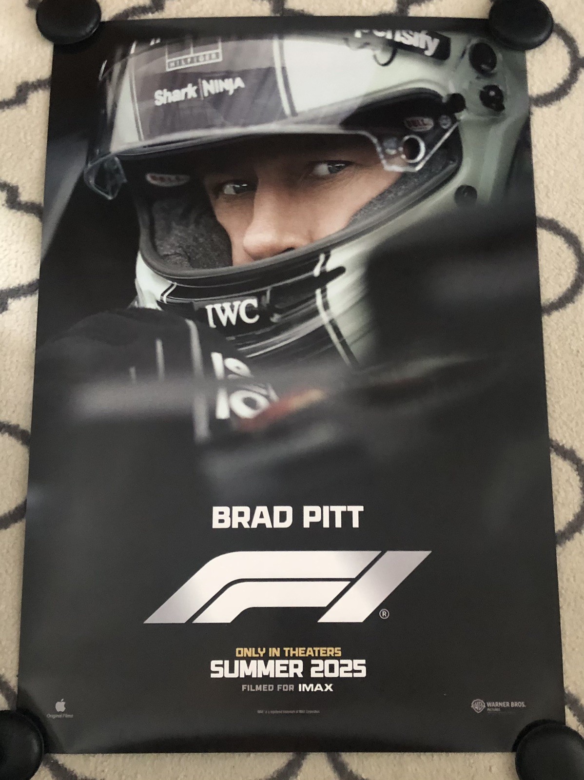 F1 Original DS Double Sided 27x40 Movie Poster Brad Pitt TEASER MINT Formula One