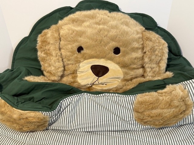 New-Pottery Barn Kids Striped Shaggy Head Critter Sleeping Bag
