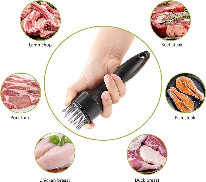 Meat Tenderizer Tool 21Needles Stainless Steel for Tenderizing Kitchen Tool USA