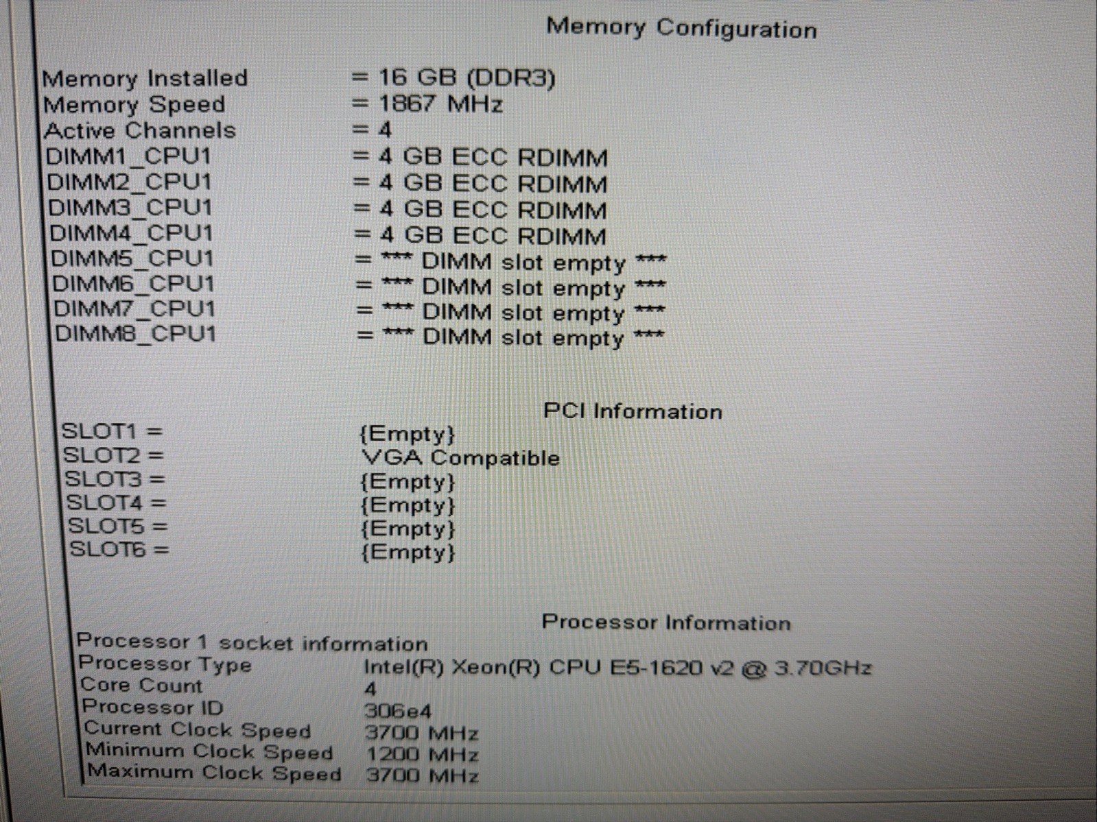 Dell Precision T3610 Computer Xeon E5-1620 v2 - 16GB RAM - 1TB HDD NVS 510 No OS