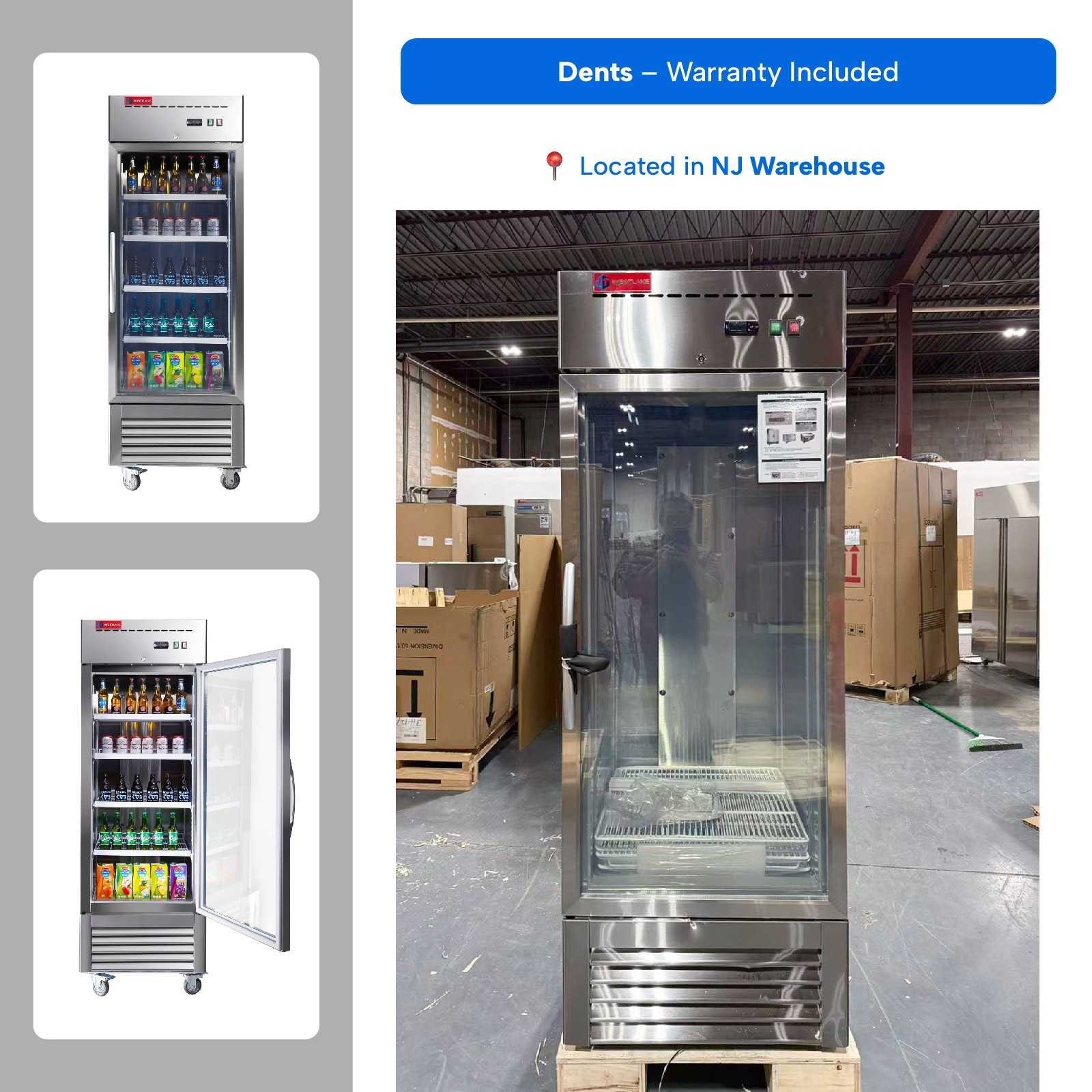 Westlake 27" Commercial Merchandiser Display Refrigerator Glass Door – Dents