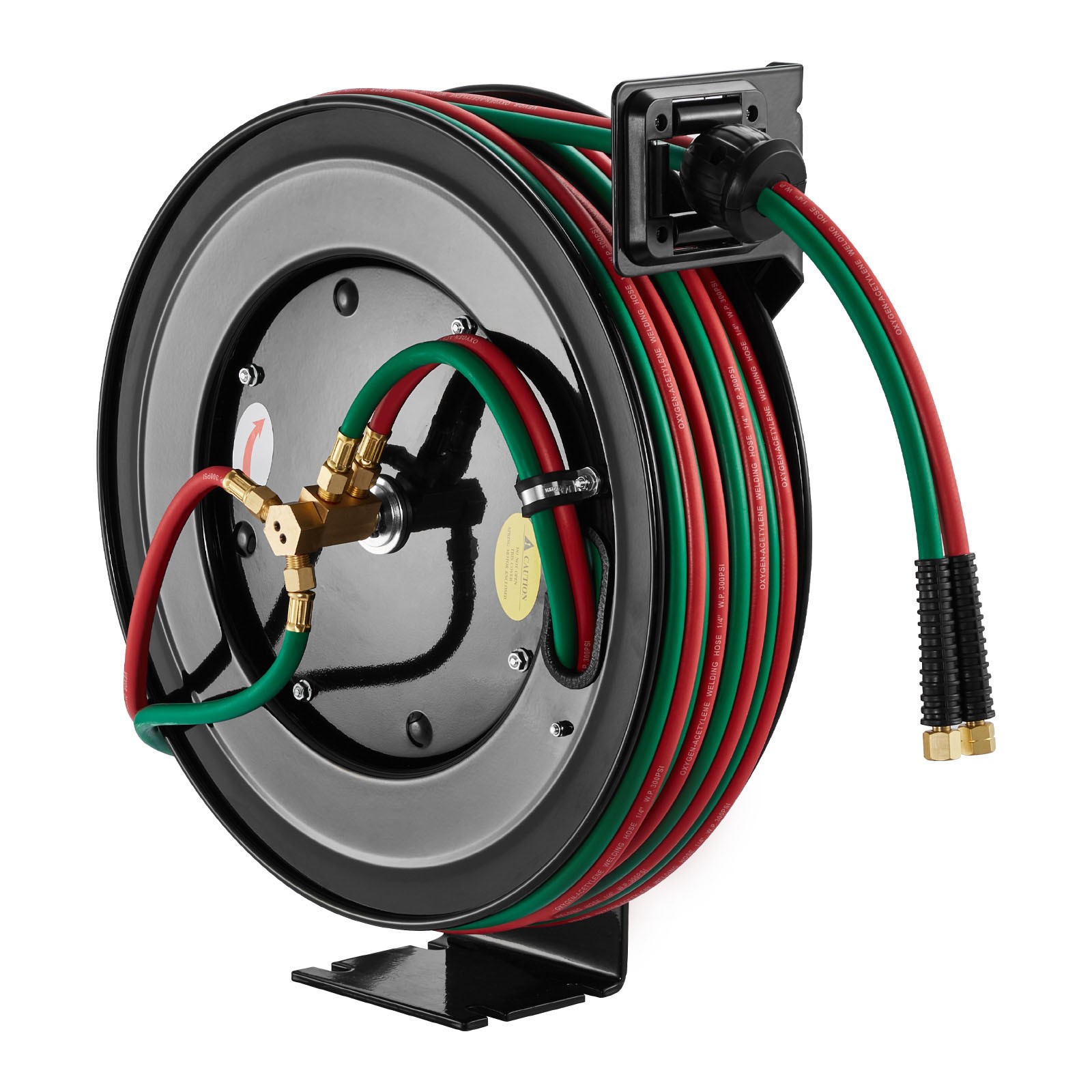 Uimoso Retractable Welding Hose Reel 1/4" x 100FT Oxygen Acetylene Rubber Hose