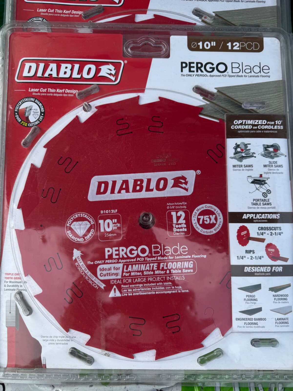 NEW Diablo D1012LF 10" x 12-Teeth PergoBlade Blade for Laminate & Wood Flooring