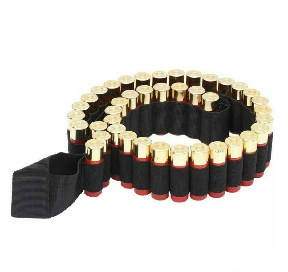 Shotgun 50 Rounds Holder Sling Tactical Bandolier 12/20GA Gauge Shell Ammo Belts
