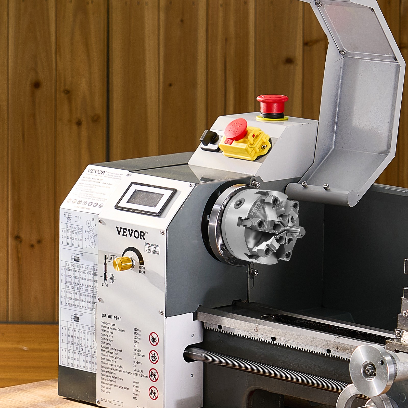 VEVOR 6 Inch 6-Jaw Self-Centering Lathe Chuck with D1-4 Cam Lock Backing Plate