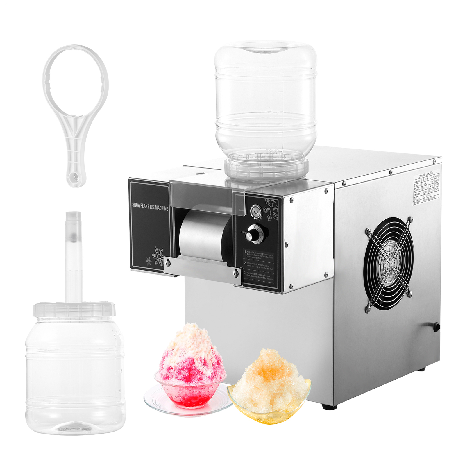 Commercial Snowflake Ice Machine 140LBS/24H Ice Shaver Snow Cone for Ice Cream-