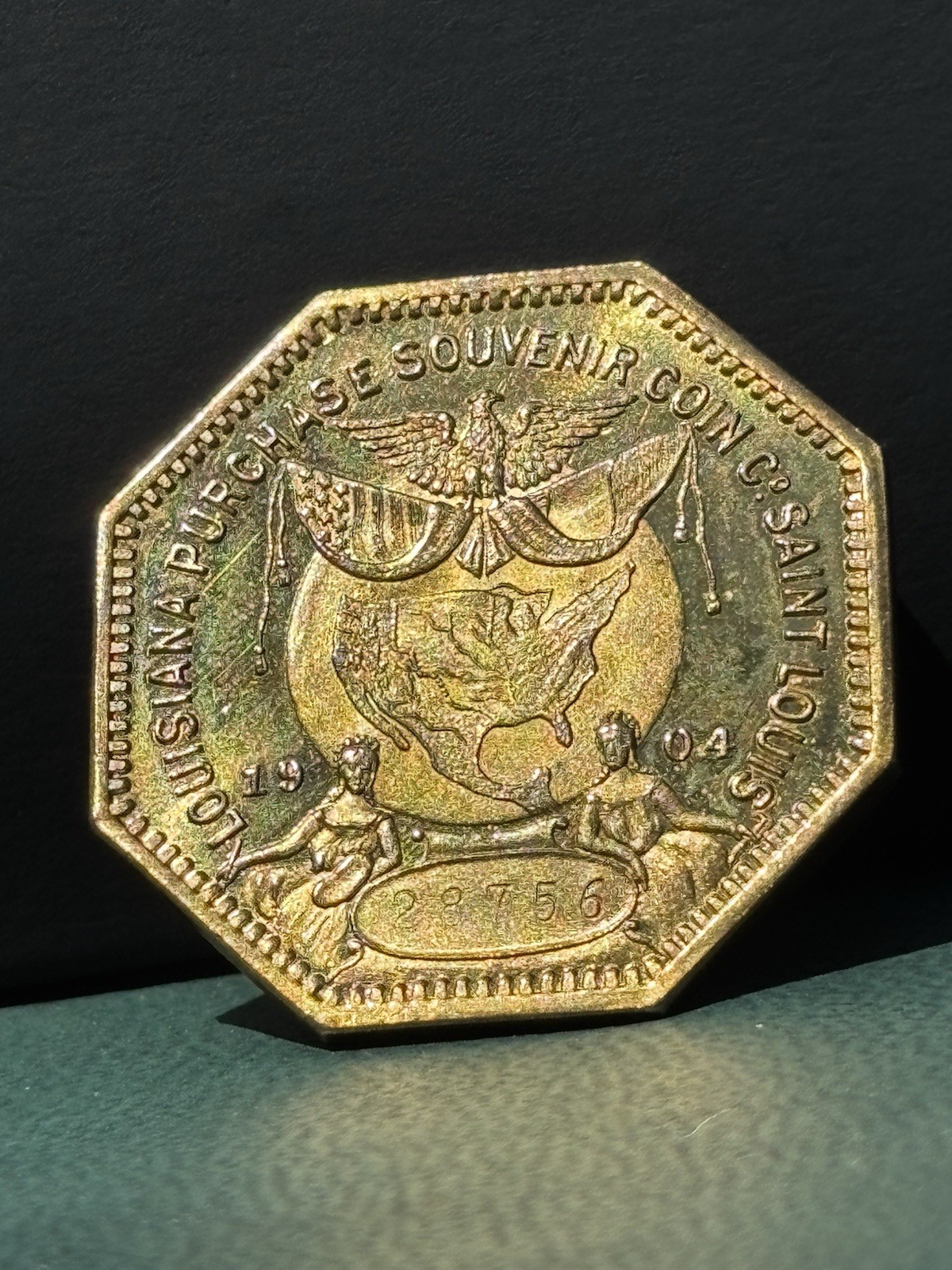 1904 Proof Like HK-306 So Called Dollar Louisiana Purchase Expo Octagonal Brass