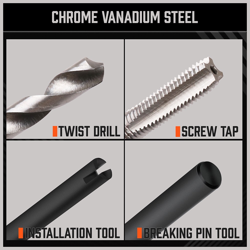 300PC Thread Repair Kit HSS Drill Helicoil Repair Kit SAE Metric Inch&MM W/Case