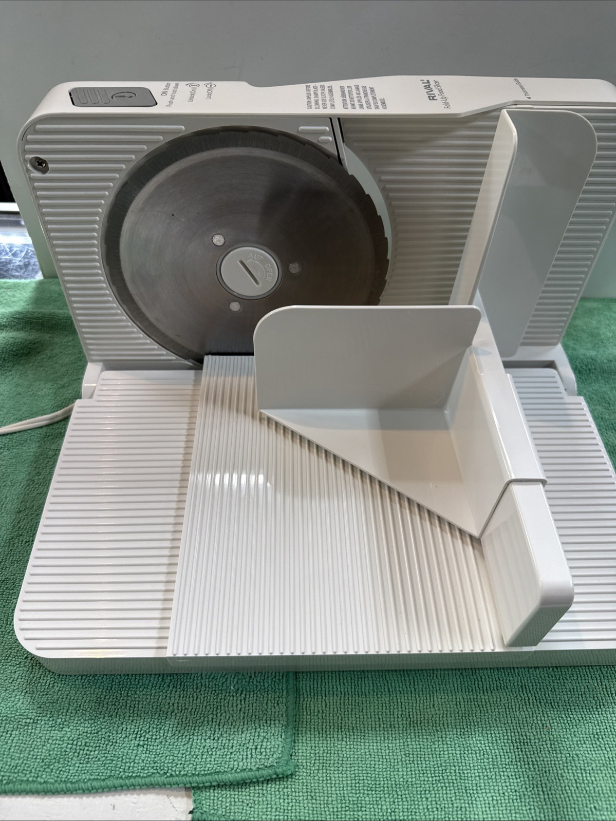 Rival Fold Up Food Slicer 1043-W Electric Portable Deli Style Meat and Cheese