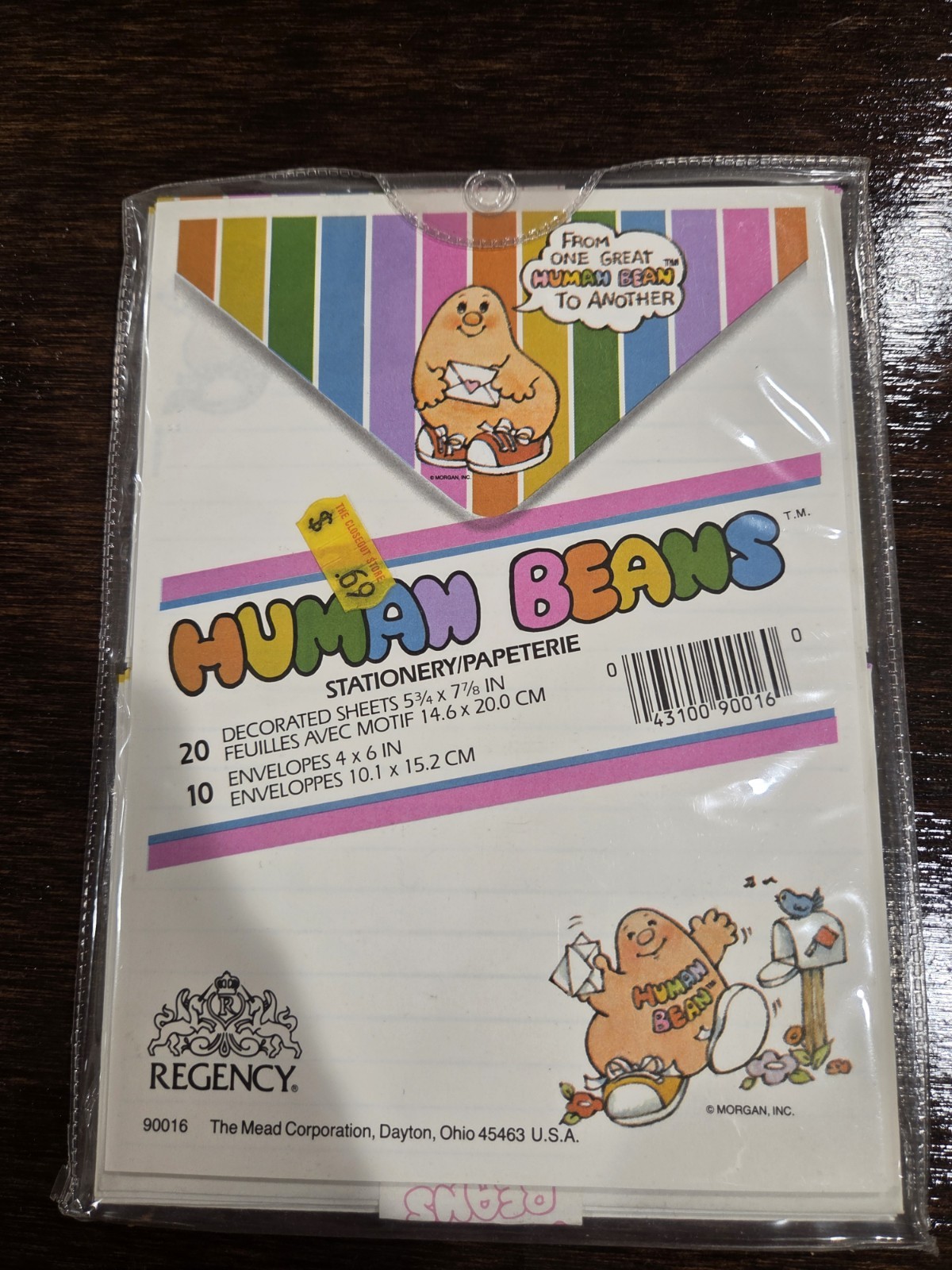Vintage Human Beans Envelopes Stationery Set Rainbow #90016 - Rare Brand New!