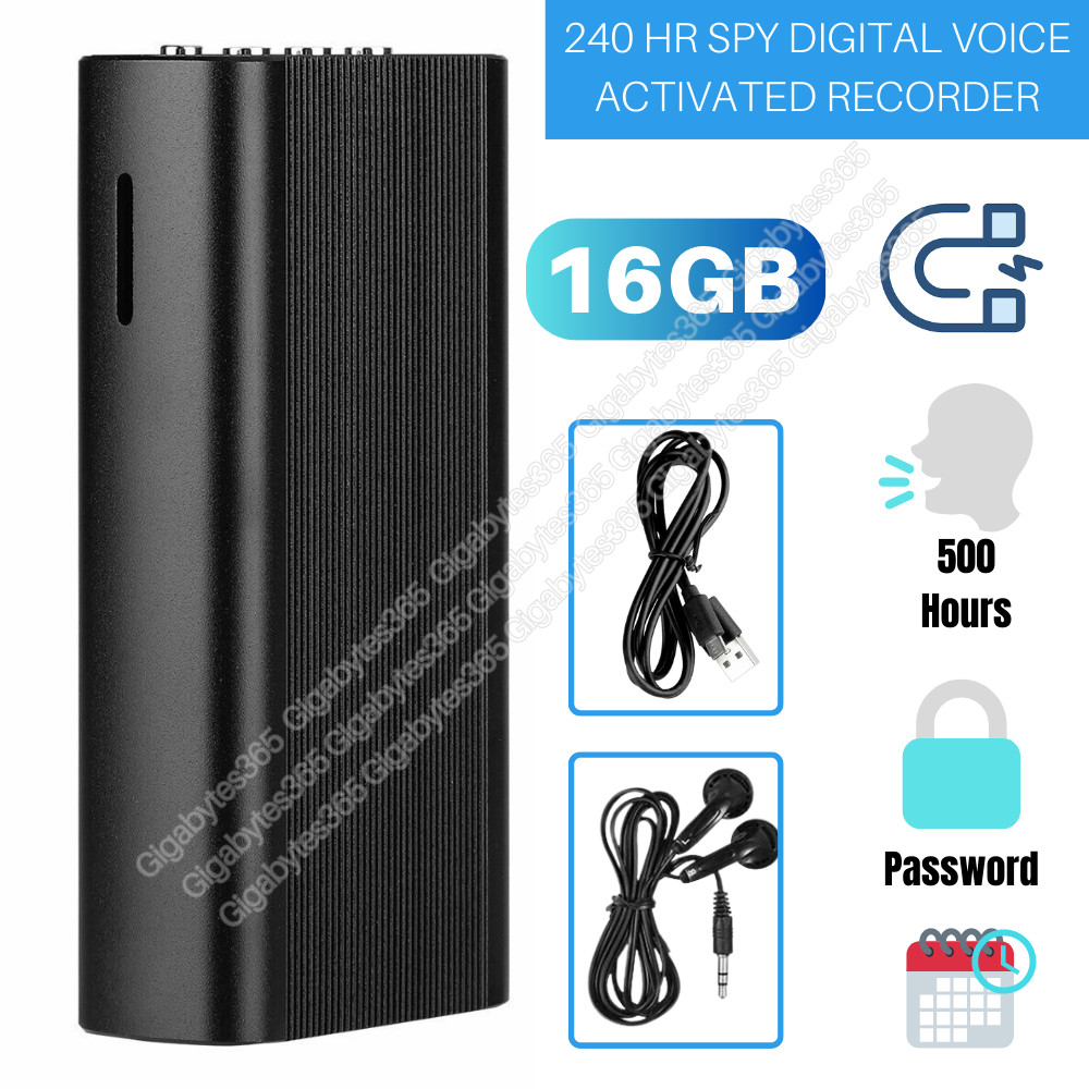 240 Hr Mini MP3 Spy Digital Voice Activated Recorder Audio Recording Device 16GB