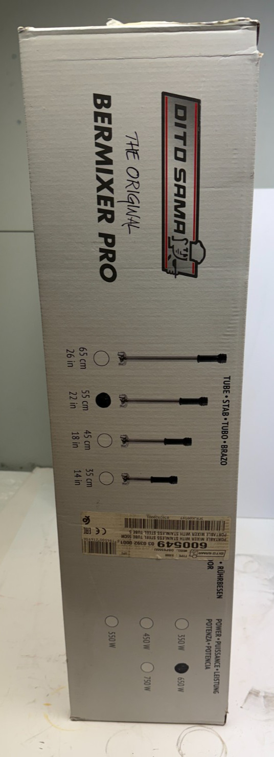 Electrolux Professional Bermixer Pro 22 in Portable Mixer 650 Watt NEW