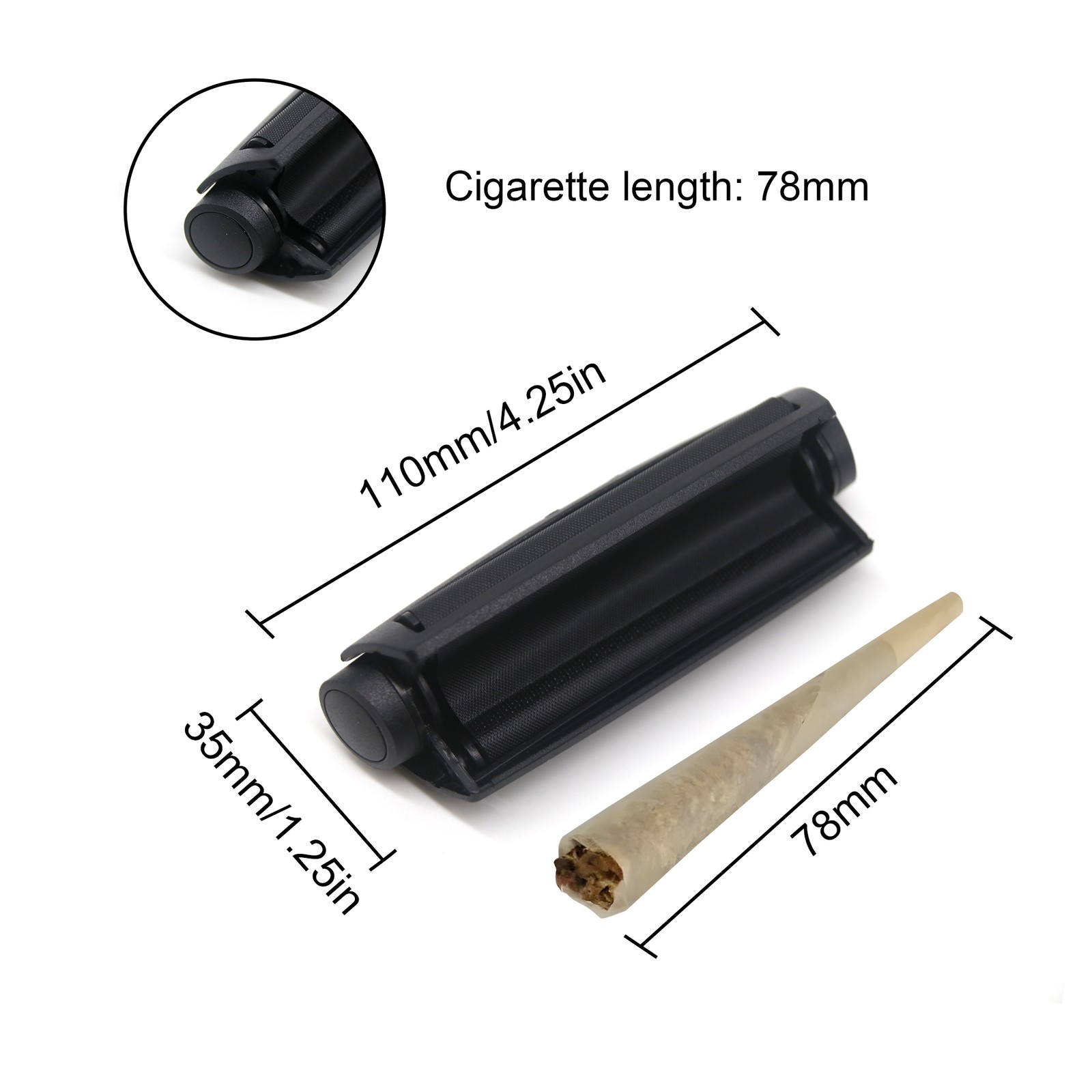 Classic Size - 78mm DIY Tobacco Rolling Machine Fast Cigar Cigarette Roller