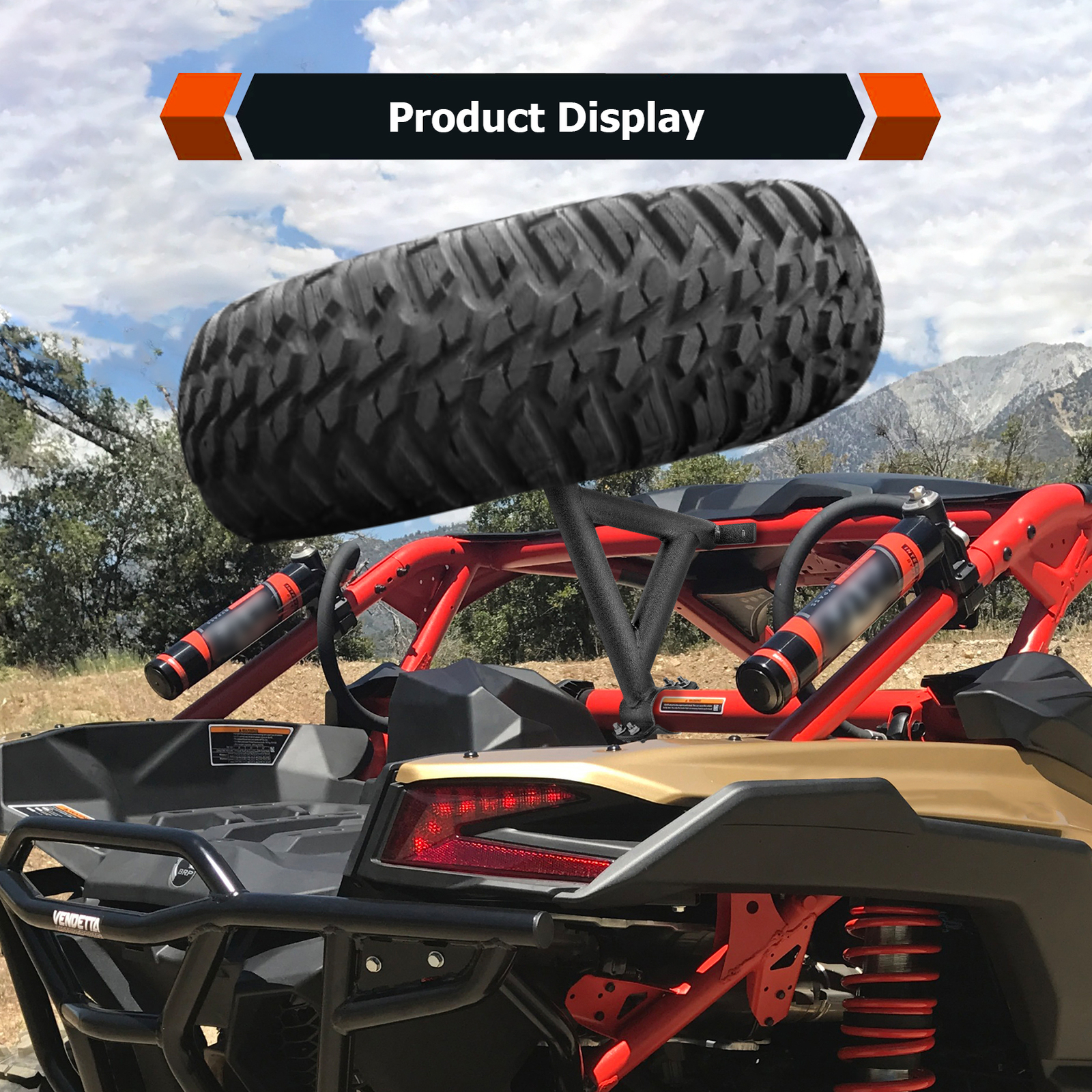 Spare Tire Carrier Mount Fits 2017-2024 Can Am Maverick X3 / X3 Max /Turbo/RR