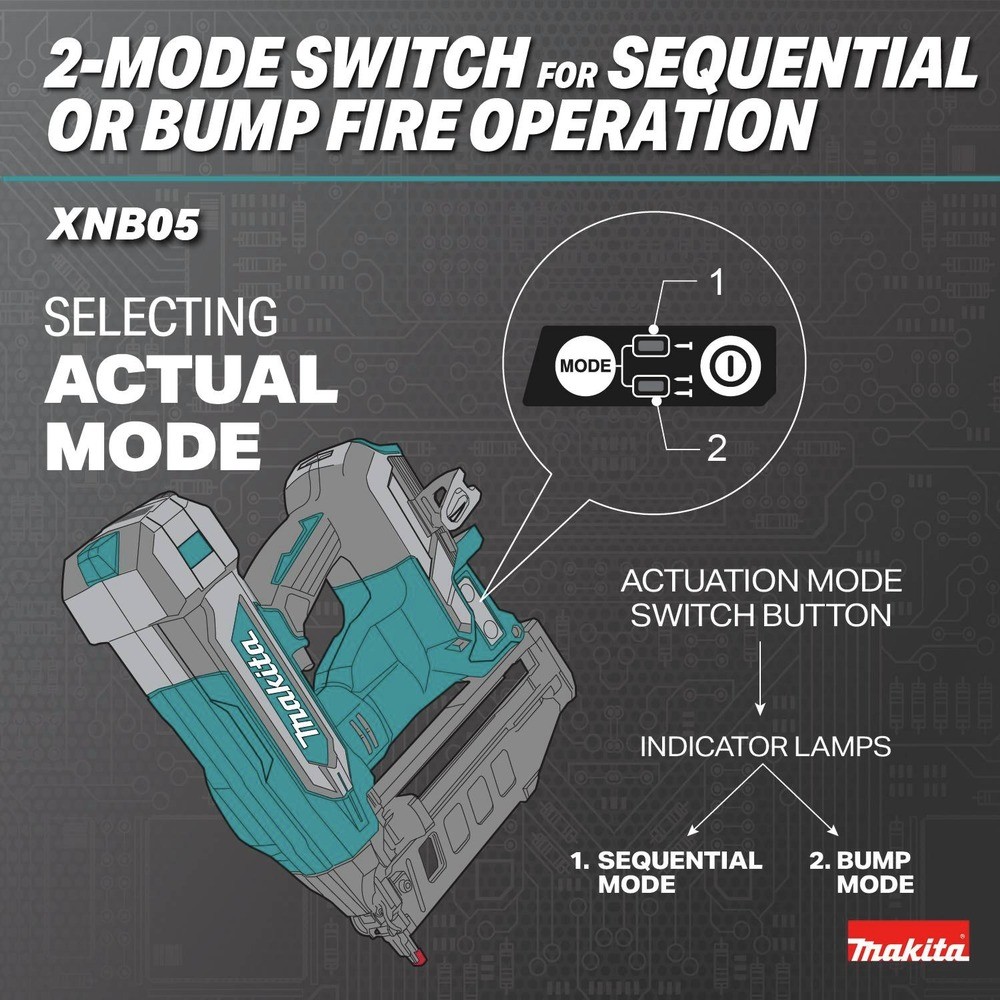 Makita XNB05Z 18V LXT 16 ga. 2-1/2 in. Straight Finish Nailer (Tool Only) New