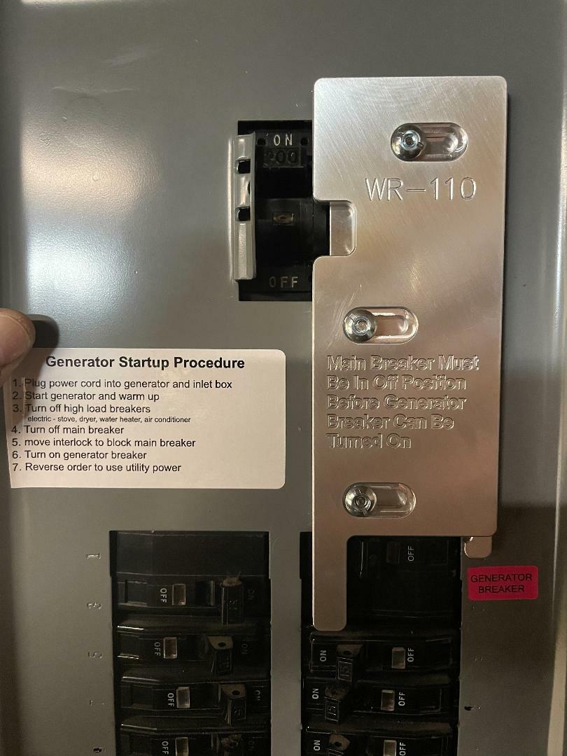 Generator Interlock Kit , Square D  200 Amp Panel